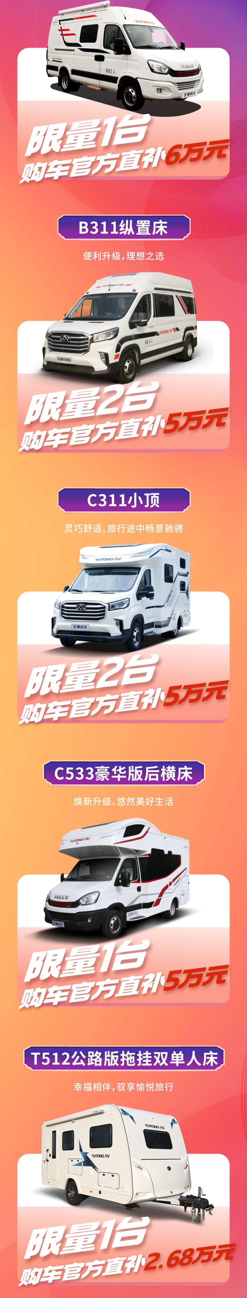 宇通房车6城品鉴会开启，畅享万元补贴！