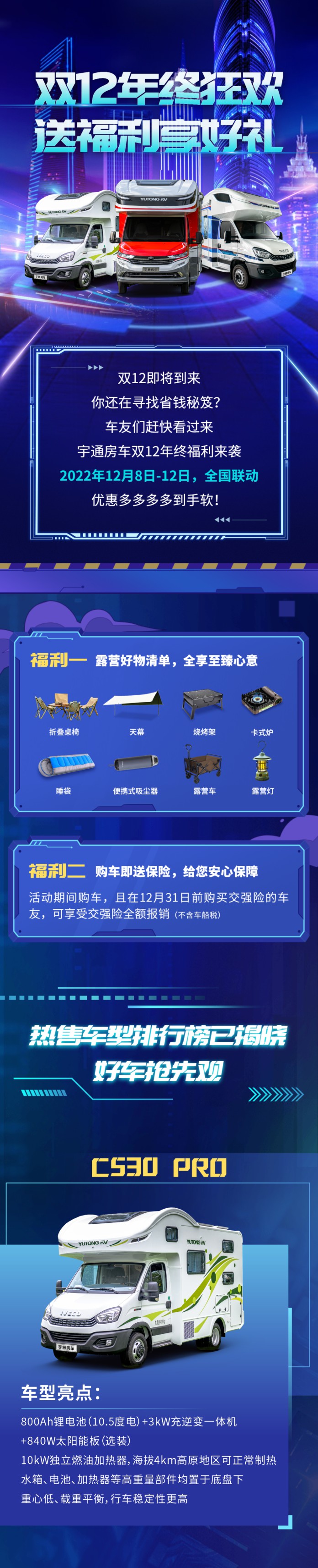 宇通房车双12福利多多多多到手软，快来Look一下！